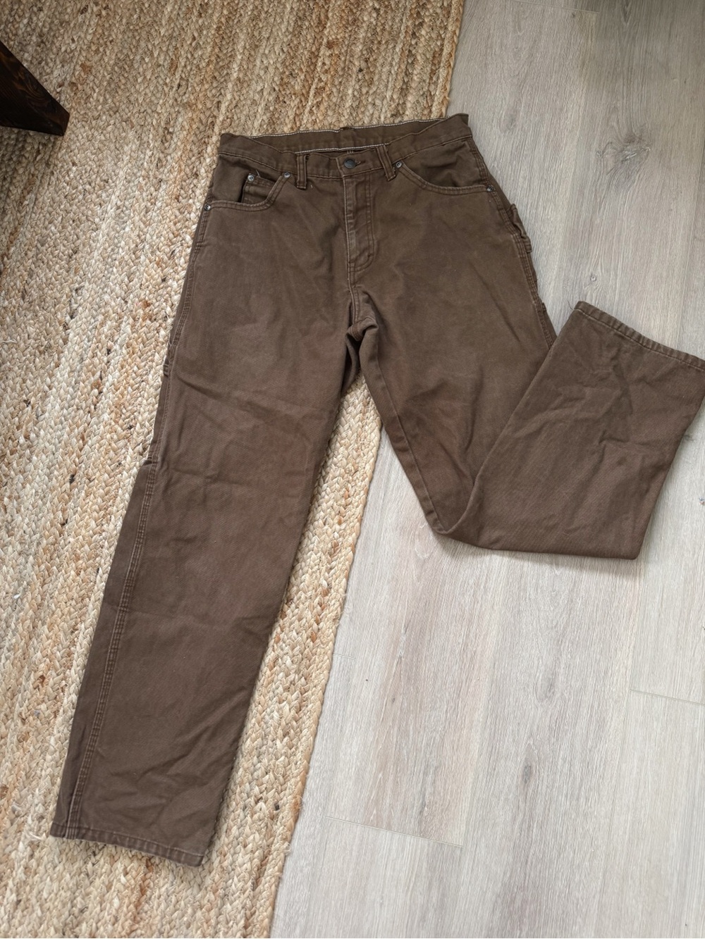 Mens Dickies Brown Straight-Leg Workwear Pants